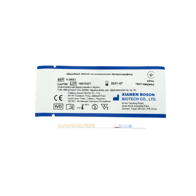 Швидкий тест на виявлення бупренорфіну, сеча, тест-смужка (Boson, 1L04S3)